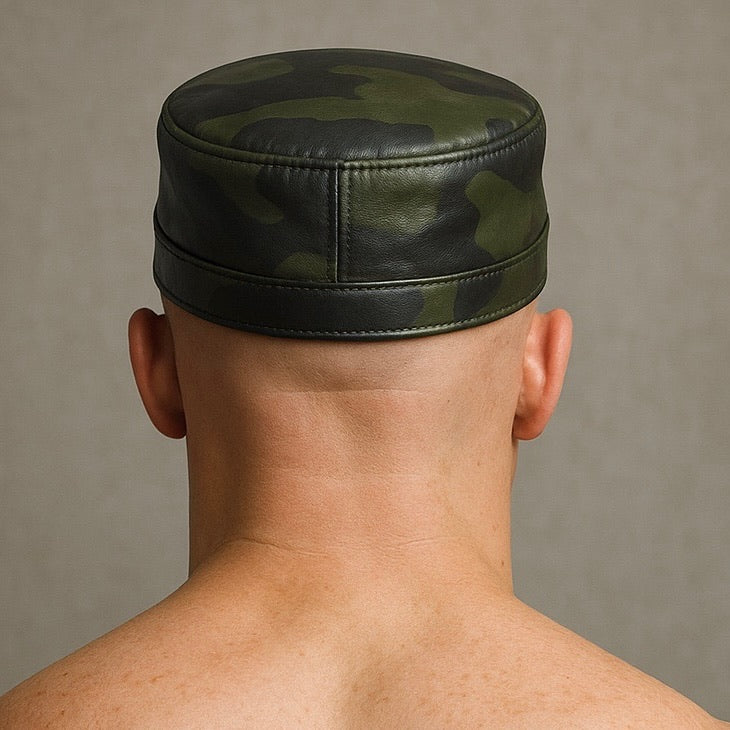 Camoflauge Leather Patrol Cap