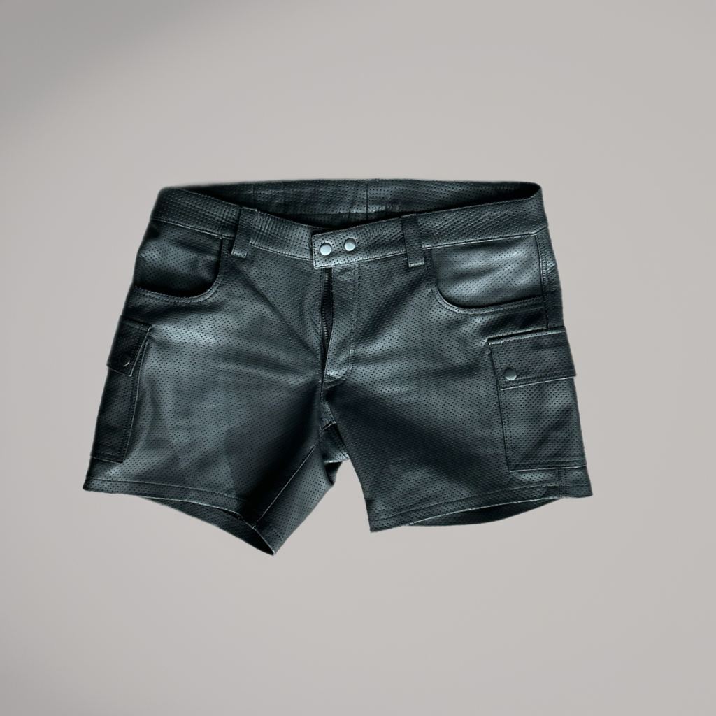Perforated Leather Short - Rear Zip - DK